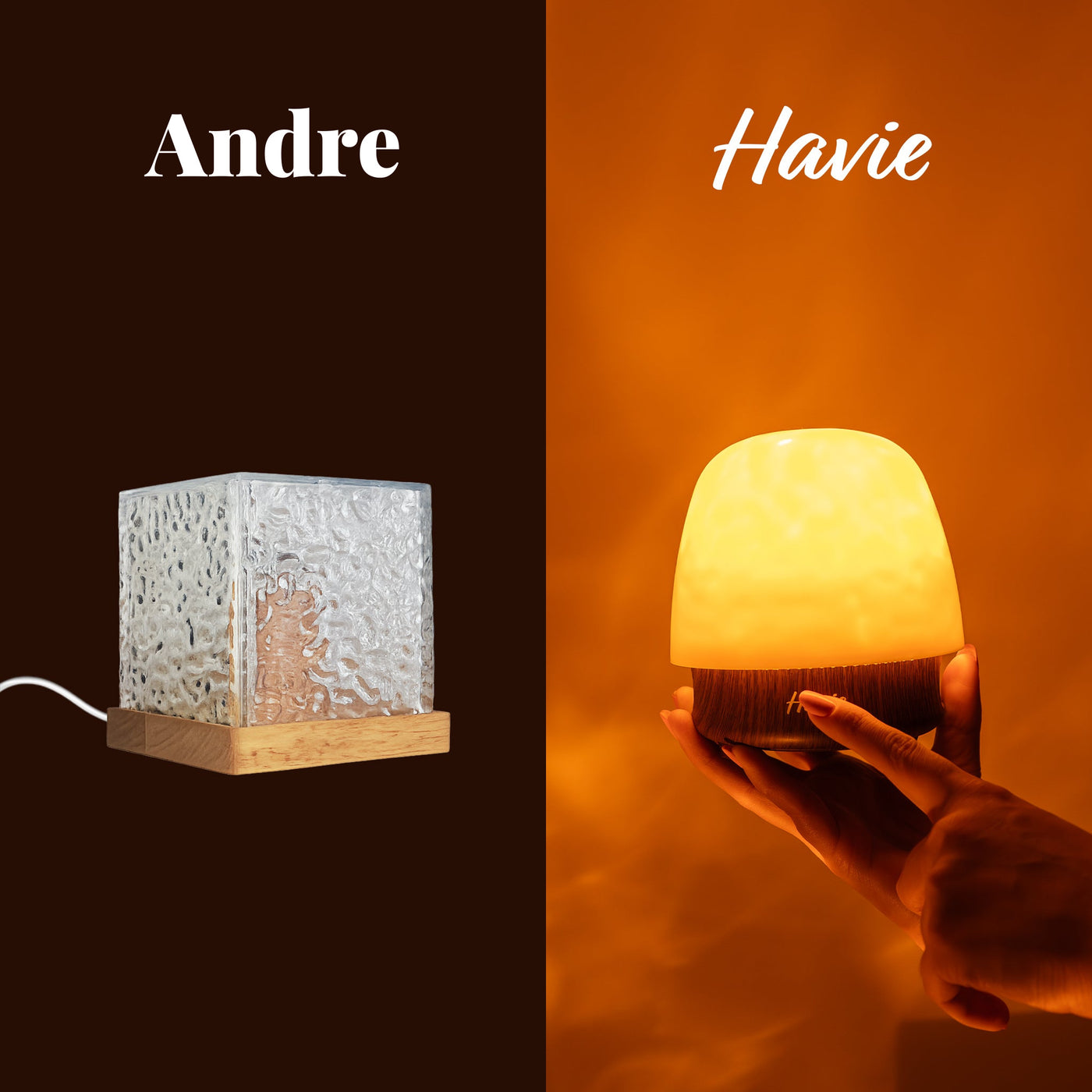 Sammenligning mellom en vanlig projektorlampe og Havie